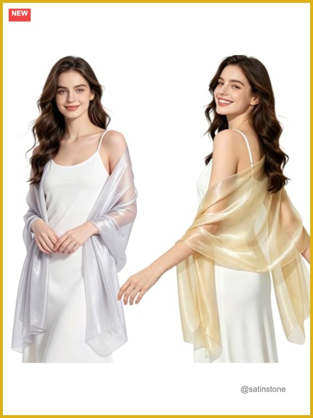 2pk Chiffon Shawl Wraps for Women Elegant Evening Dress Scarf Formal Pashmina